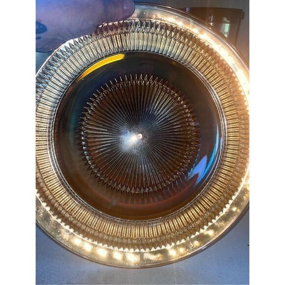 Vintage Jeannette Marigold Sunburst platter 13” flawless cookies burst! - Picture 5 of 16